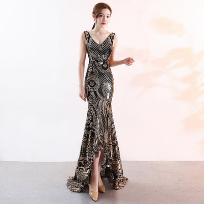 Vestido de Noche Elegante Escote V para Mujer - Diseño Sexy para Fiestas y Eventos - Image 15