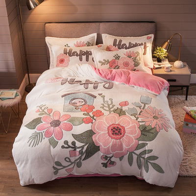 Juego de Cama 4 Piezas con Sábanas de Terciopelo Suave - Calidez Premium - Image 9