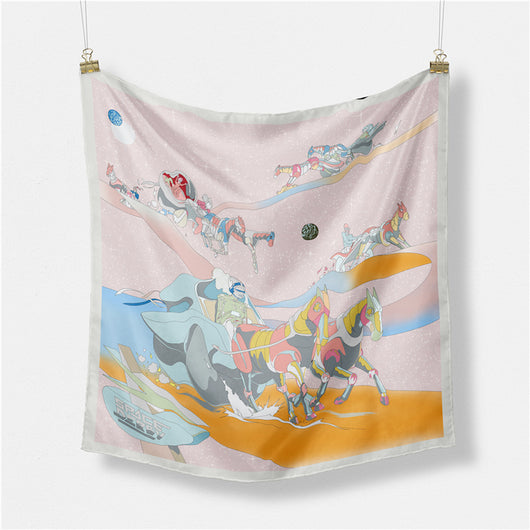 Pañuelo de Seda Estampado Minimalista - Elegancia Versátil - Image 10