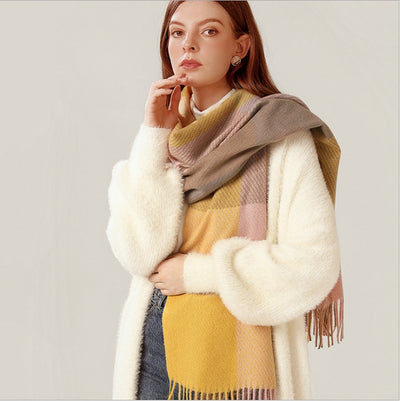 Bufanda Chal de Cashmere con Borlas - Abrigo Escocés Largo para Invierno - Image 26