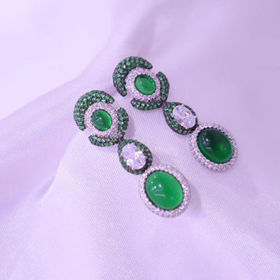 Aretes Vintage Florales con Esmeralda Simulada Versátiles - Image 16