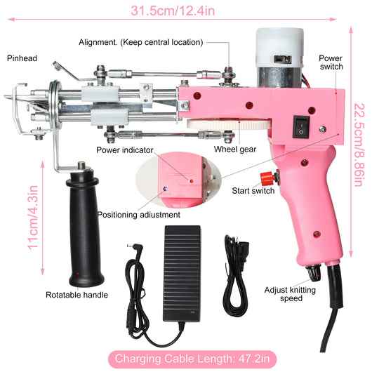 Pistola Eléctrica 2 en 1 para Corte y Tejido de Alfombras de Terciopelo - Image 7