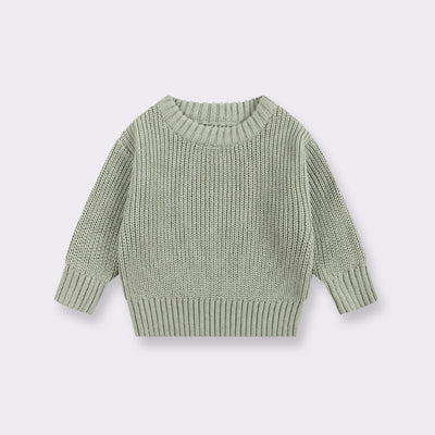 Suéter Básico de Cuello Redondo para Niñas - Colores Lisos - Image 7
