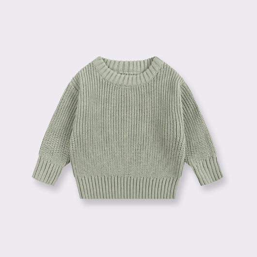 Suéter Básico de Cuello Redondo para Niñas - Colores Lisos - Image 7