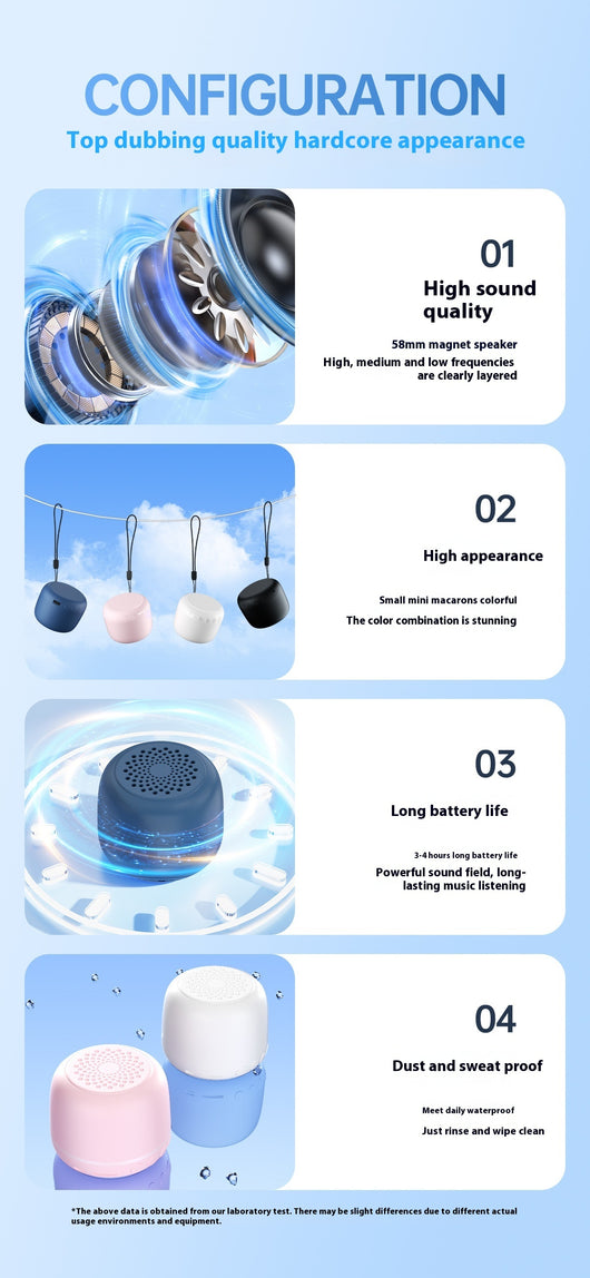Parlante Bluetooth Portátil Mini Macaron con Tarjeta USB - Image 19