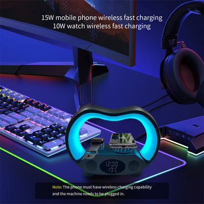 Lámpara LED Inteligente 6 en 1 con Control Remoto Bluetooth, Cargador Inalámbrico y Altavoz - Image 3