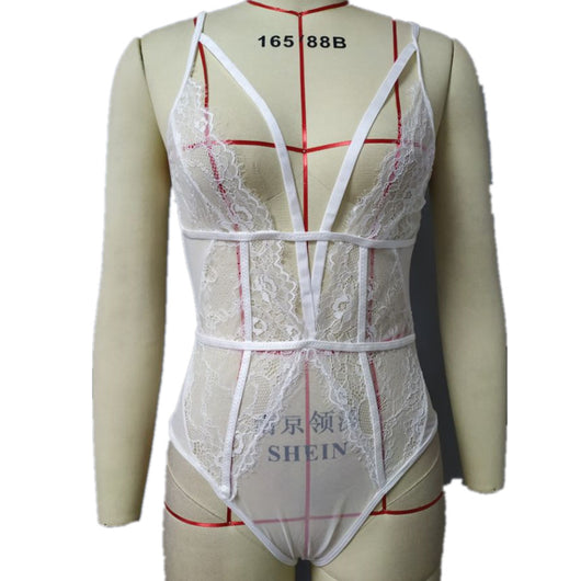 Lencería Sensual de Encaje Transparente - Diseño Moderno de Una Pieza - Image 6