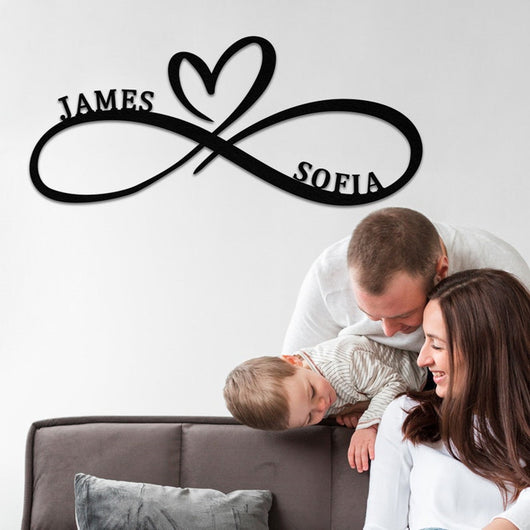 Letrero Personalizado Símbolo Infinito Amor con Nombres para Bodas - Image 3