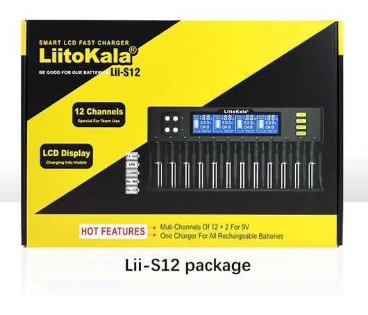 Cargador de Baterías LCD 12 Espacios Lii-S12 - Image 11