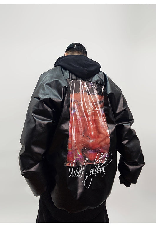 Chaqueta de Plumón Blanco Estilo Americano con Detalles de Cuero PU - Image 36