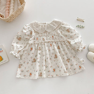 Vestido Princesa Floral Estilo Coreano con Conejo para Bebé - Image 9