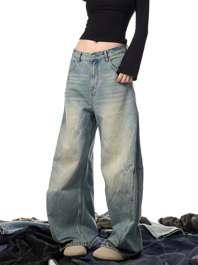 Pantalones Vaqueros Sueltos Desgastados con Efecto Vintage Mujer - Image 18