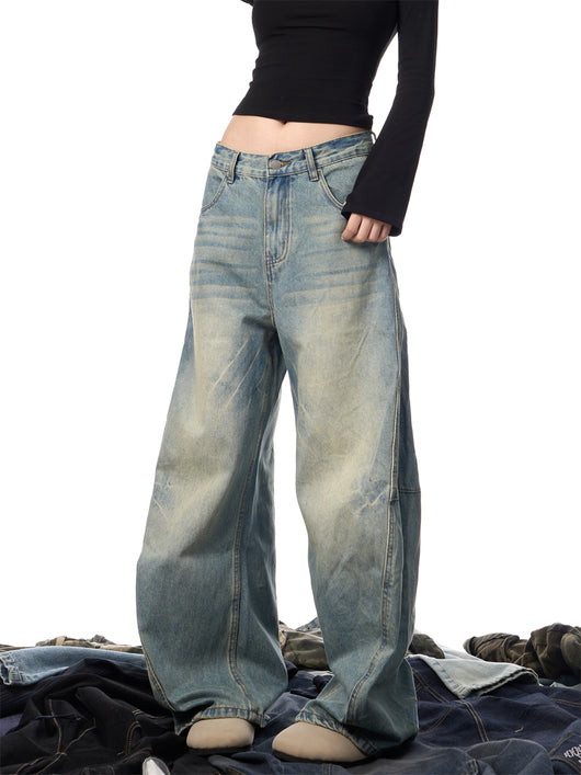 Pantalones Vaqueros Sueltos Desgastados con Efecto Vintage Mujer - Image 18