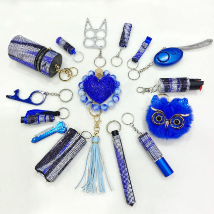 Set de 16 Llaveros Camuflaje Azul
