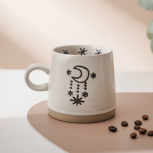 Taza de Café de Cerámica Artesanal con Flor Azul - Image 3