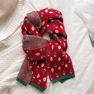 Bufanda de Lana Estampada Cálida Versátil para Mujer - Image 8