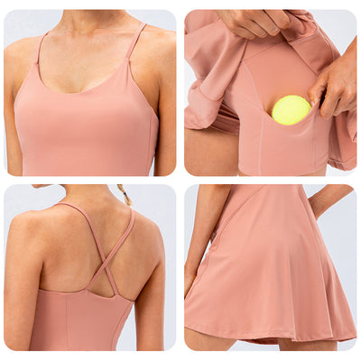 Conjunto Deportivo 2 Piezas: Falda Tenis Yoga y Short Fitness de Alto Estiramiento - Image 2