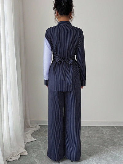 Traje Ejecutivo con Contraste: Camisa Manga Larga y Pantalón Recto - Image 18
