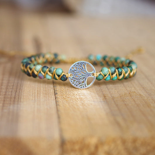 Pulsera de Ágata Natural Tejida a Mano - Yoga, Amistad y Amor - Image 12