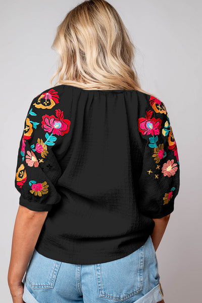 Blusa Casual Bordada en Chifón Multicolor - Estilo Primavera para Mujer - Image 16