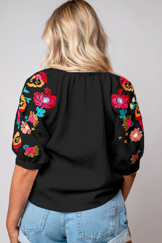 Blusa Casual Bordada en Chifón Multicolor - Estilo Primavera para Mujer - Image 16