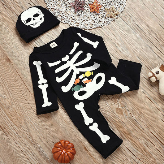 Enterizo Estampado Calavera Halloween Manga Larga - Image 2