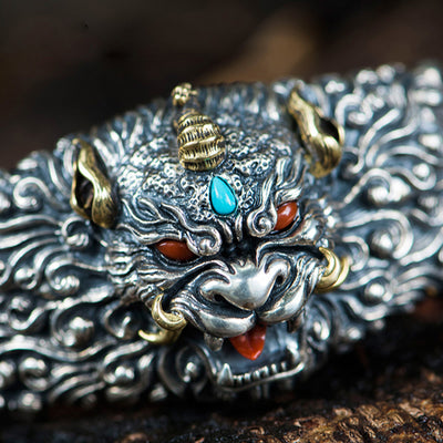 Pulsera Pixiu Vintage en Plata Esterlina 925 para Hombre - Image 4