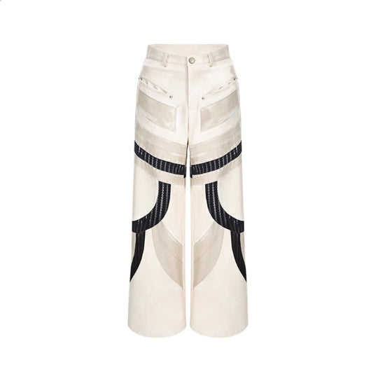 Pantalones Casuales de Invierno con Malla Calada y Detalles Patchwork - Image 15