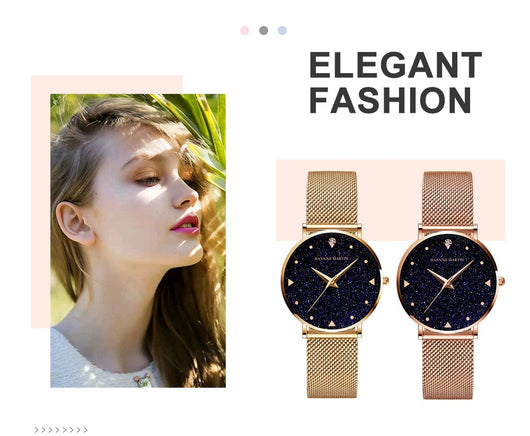 Reloj de Cuarzo Impermeable para Mujer con Diseño Estrellado Minimalista - Image 12