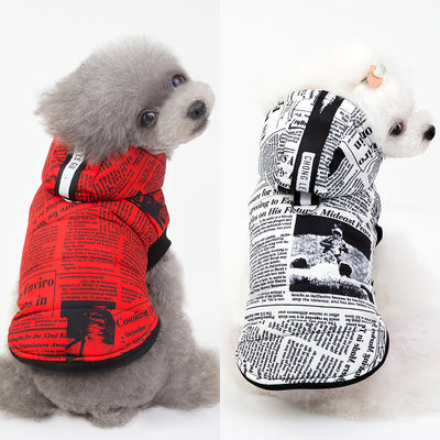 Ropa de Algodón Estampado Periódico para Mascotas - Image 11
