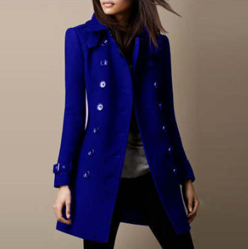 Abrigo de Lana Doble Botonadura para Mujer - Elegante Sobretodo Suelto para Otoño e Invierno - Image 4
