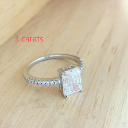 Anillo de Plata 925 con Moissanita Rectangular de 2 Quilates - Image 7