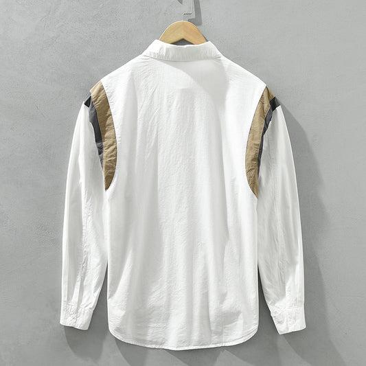 Camisa Manga Larga Estilo Japonés con Contraste de Colores - Image 2