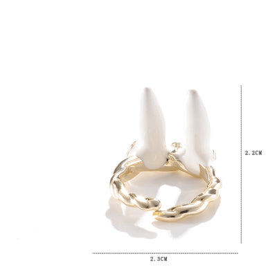 Anillo Gota de Aceite con Orejas de Conejo - Diseño Elegante para Mujer - Image 8