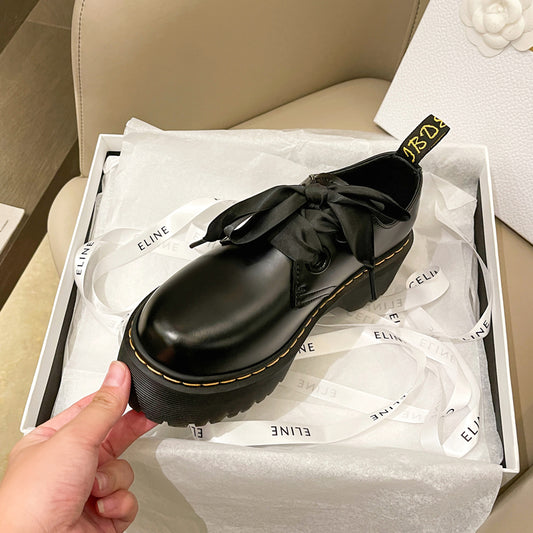 Zapatos de Cuero con Plataforma y Moño para Mujer - Image 2