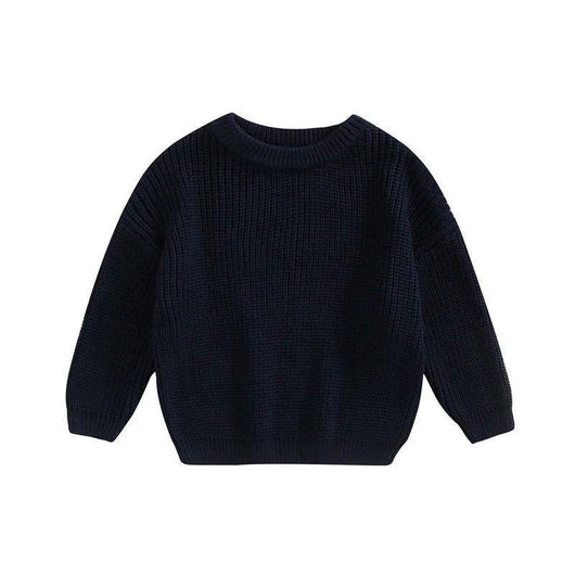 Suéter Casual de Cuello Redondo para Niñas - Colores Sólidos - Image 8
