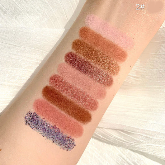 Paleta de Sombras Nacaradas Mate Glitter 9 Colores - Image 3