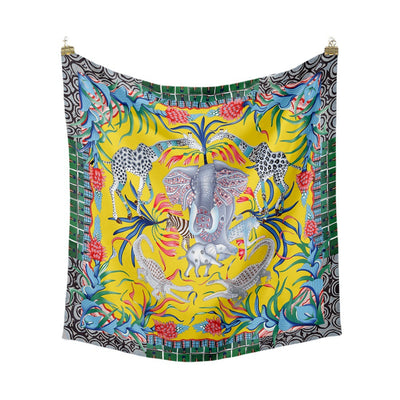 Pañuelo de Seda Estampado Cuadrado para Mujer - Image 8