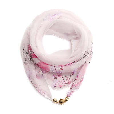 Pañuelo Floral Dorado de Gasa Ligera para Mujer - Image 5