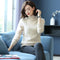Suéter Cuello Alto Holgado en Cashmere y Terciopelo Mink