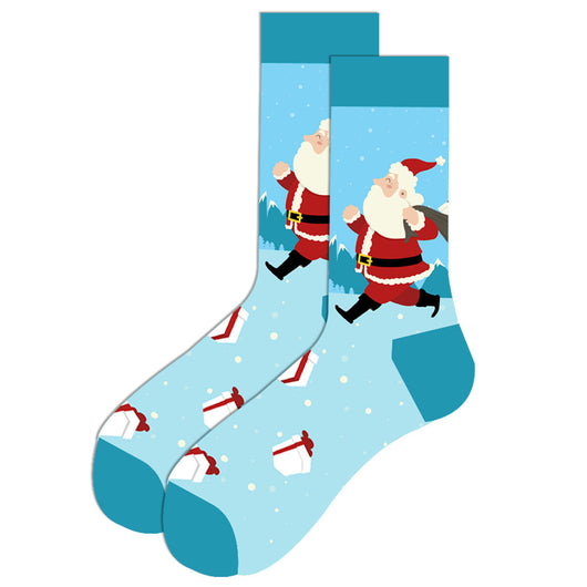 Calcetines Navideños para Hombre - Diseño Alce y Papá Noel en Algodón Premium - Image 3