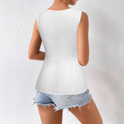 Blusa Tirantes Mujer Jacquard Calados Verano - Image 2