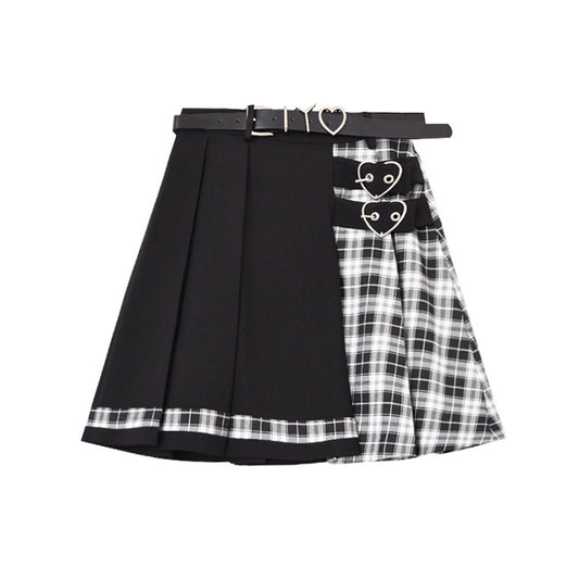 Falda Plisada Colegial de Cintura Alta - Estilo Minimalista para Mujer