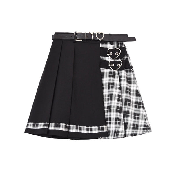 Falda Plisada Colegial de Cintura Alta - Estilo Minimalista para Mujer