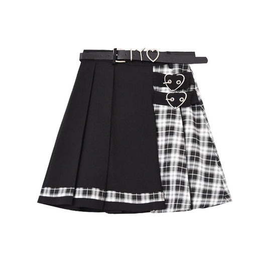Falda Plisada Colegial de Cintura Alta - Estilo Minimalista para Mujer