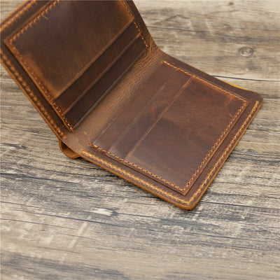 Billetera de Cuero Crazy Horse Estilo Retro Europeo Americano para Hombre - Image 26