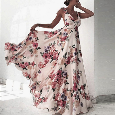 Vestido Floral Minimalista sin Mangas - Image 9