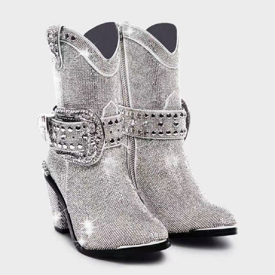 Botas de Tacón Grueso Estilo Pasarela para Mujer