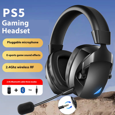 Auriculares Inalámbricos Bluetooth 24g con RGB y Micrófono Enchufable