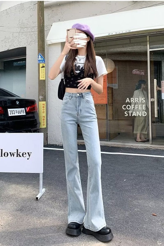 Jeans Acampanados Retro Cintura Alta Efecto Esbeltez para Mujer - Image 16